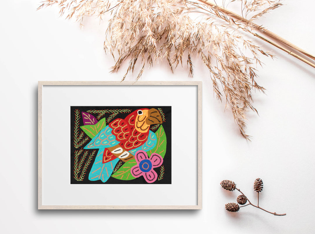 Multi-Color Parrot Bird Red And Blue Molita