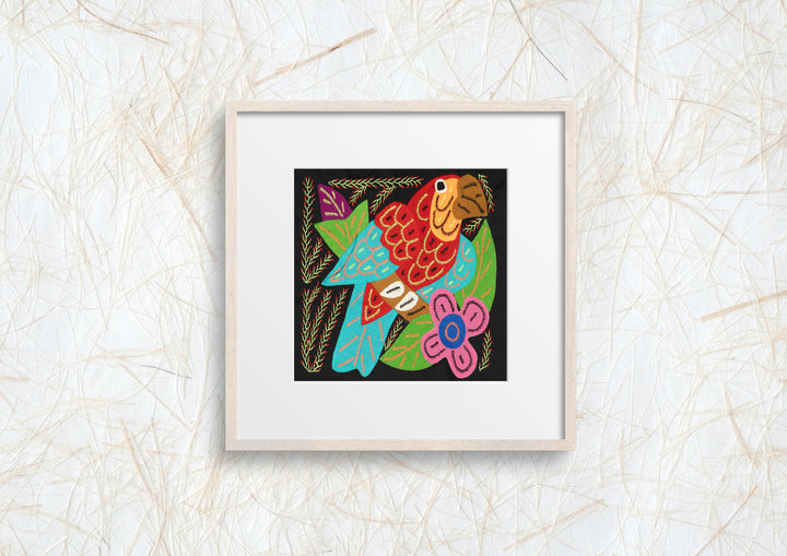 Multi-Color Parrot Bird Red And Blue Molita