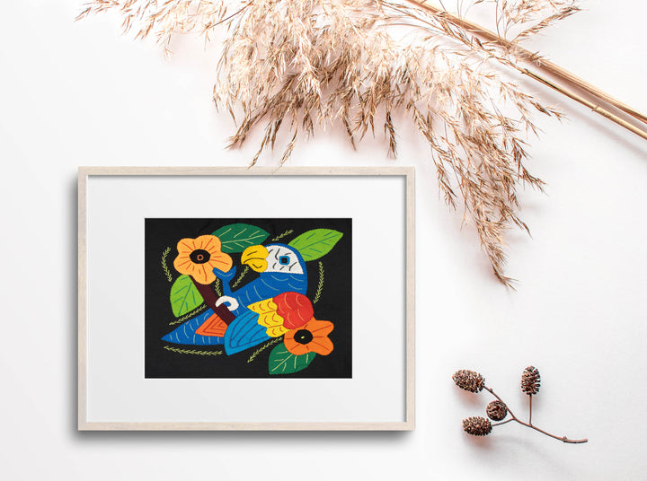 Multi-Color Parrot Bird Red And Blue Molita