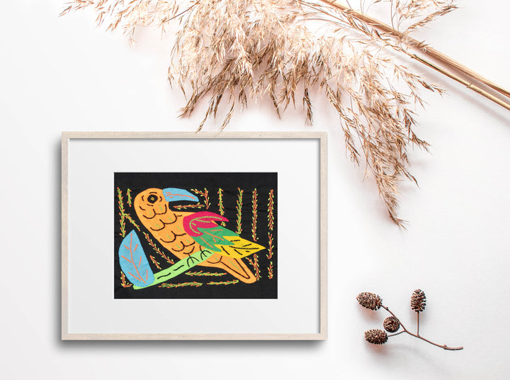 Multicolor Orange Red And Blue Bird Molita