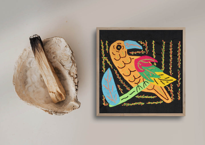 Multicolor Orange Red And Blue Bird Molita