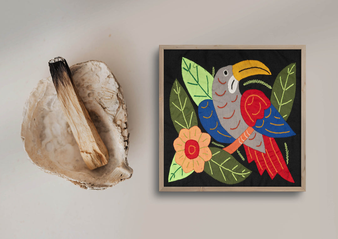 Multi-Color Bird Red And Gray Molita