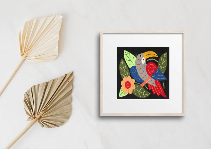 Multi-Color Bird Red And Gray Molita