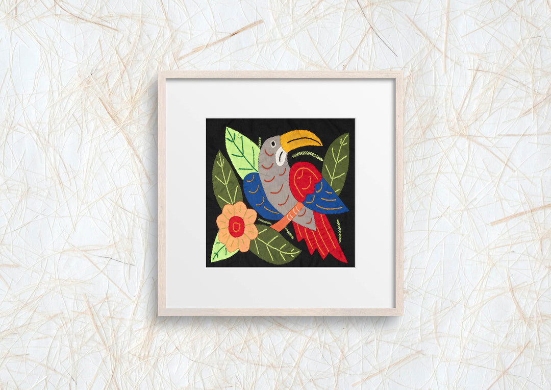 Multi-Color Bird Red And Gray Molita