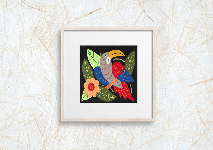 Multi-Color Bird Red And Gray Molita