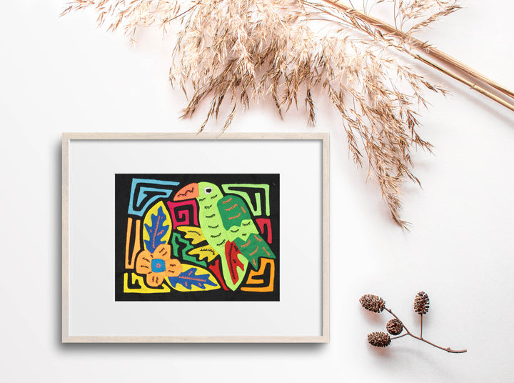 Multicolor Orange Red And Green Bird Molita