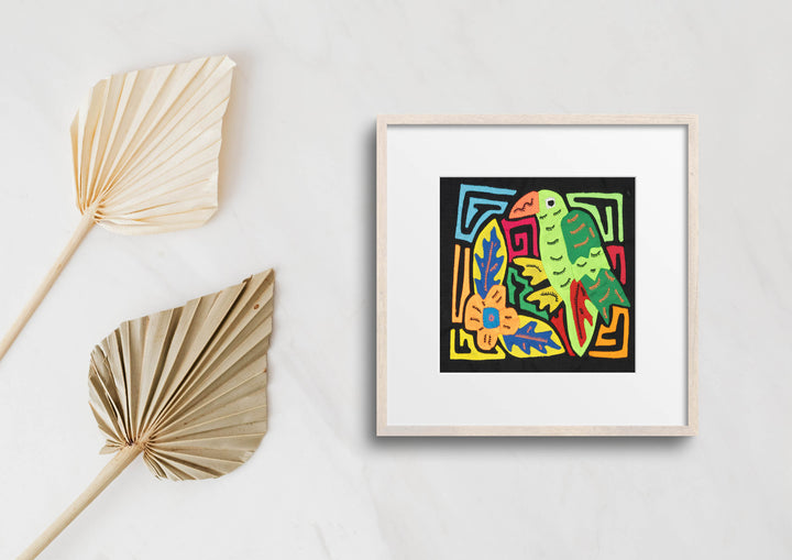 Multicolor Orange Red And Green Bird Molita