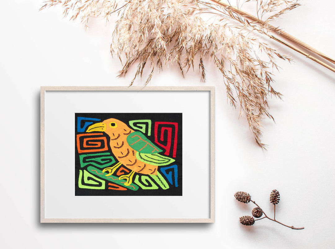 Multicolor Orange Red And Green Bird Molita