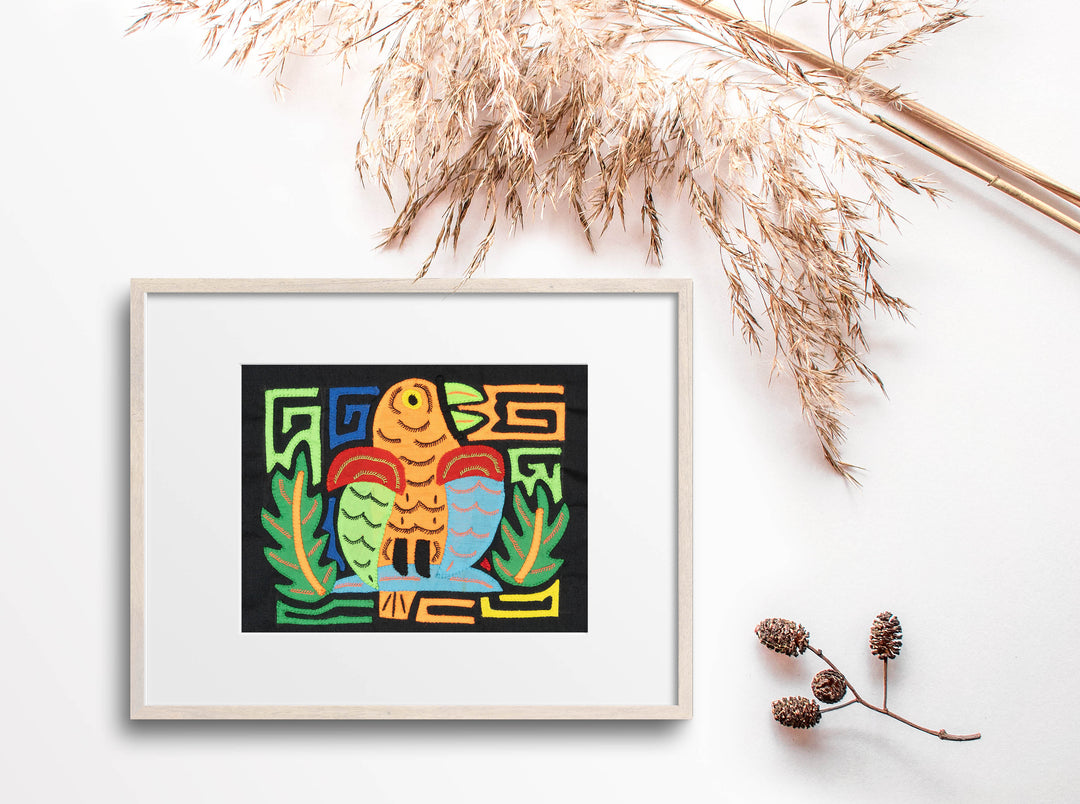 Multicolor Orange Red And Green Bird Molita