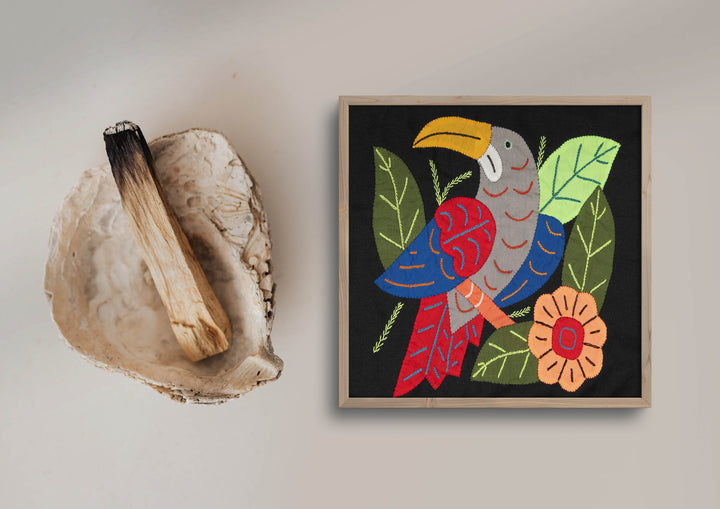 Multi-Color Toucan Bird Red And Gray Molita