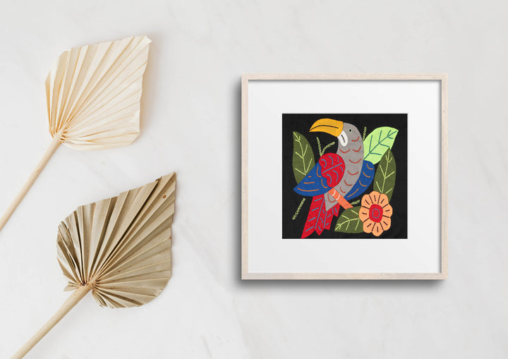 Multi-Color Toucan Bird Red And Gray Molita