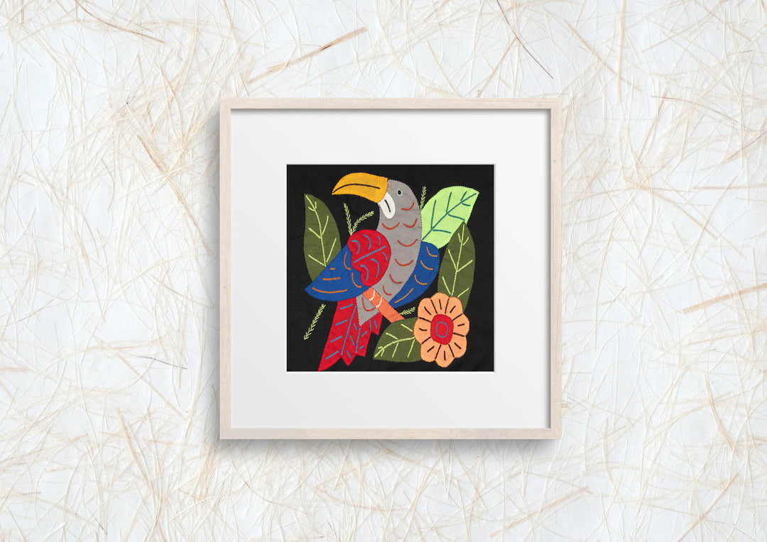 Multi-Color Toucan Bird Red And Gray Molita
