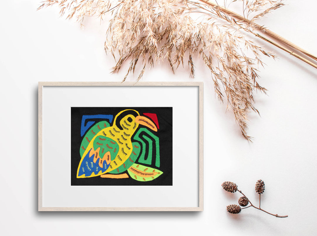 Multicolor Green Blue And Yellow Bird Molita