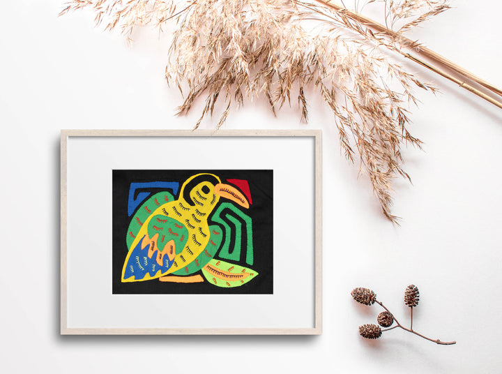 Multicolor Green Blue And Yellow Bird Molita