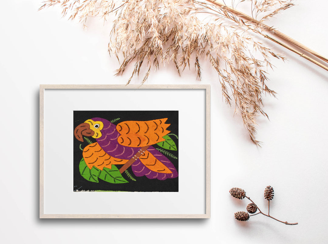 Multi-Color Parrot Bird Purple And Orange Molita