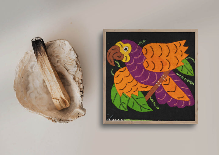 Multi-Color Parrot Bird Purple And Orange Molita