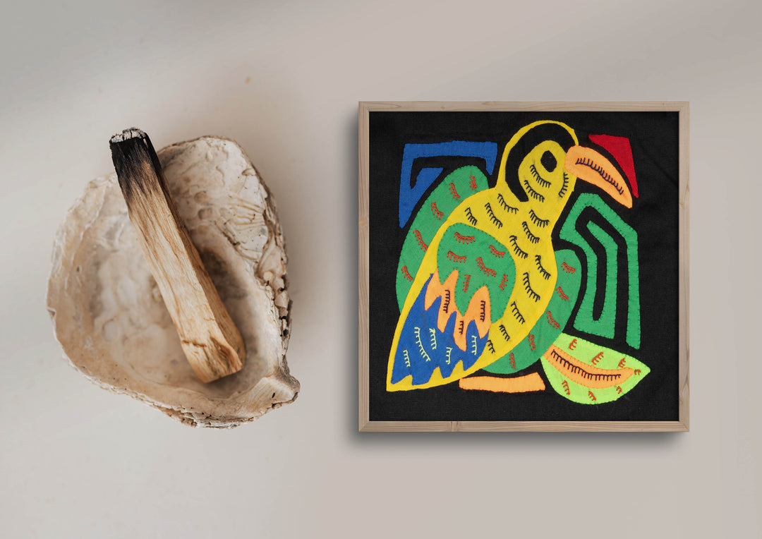 Multicolor Green Blue And Yellow Bird Molita