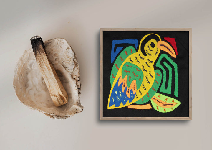 Multicolor Green Blue And Yellow Bird Molita