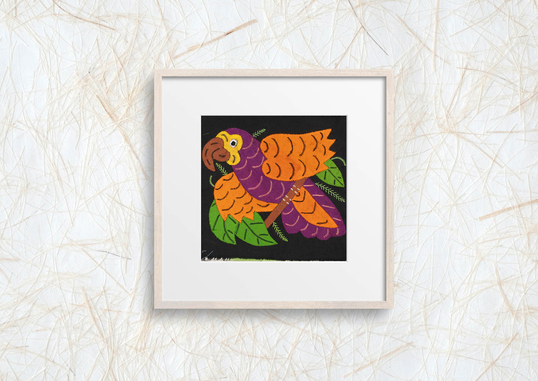 Multi-Color Parrot Bird Purple And Orange Molita