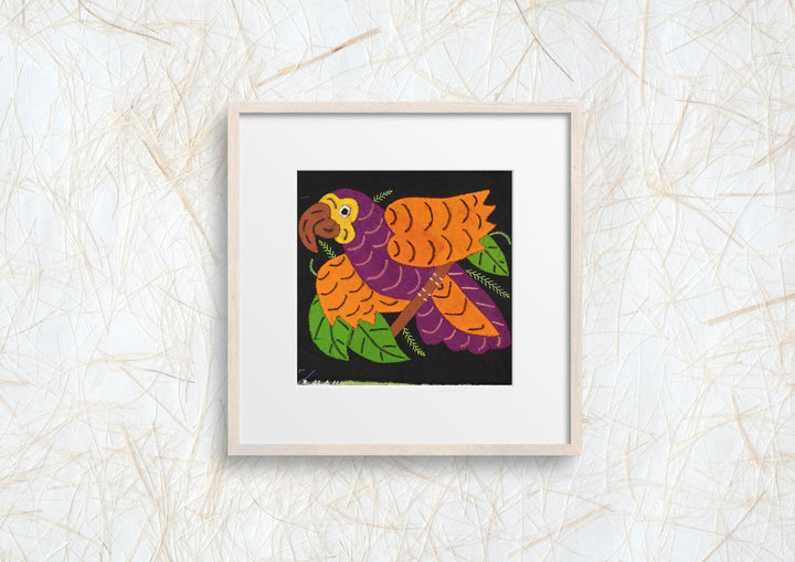 Multi-Color Parrot Bird Purple And Orange Molita