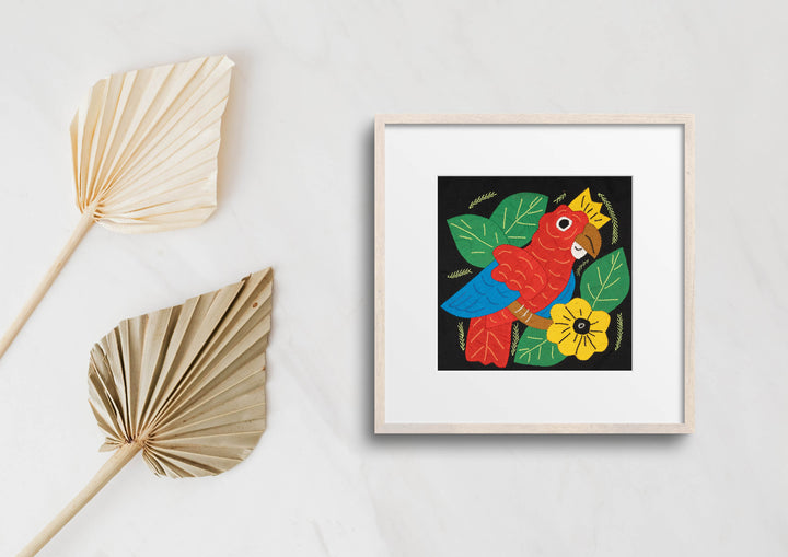 Multi-Color Bird Red And Blue Molita