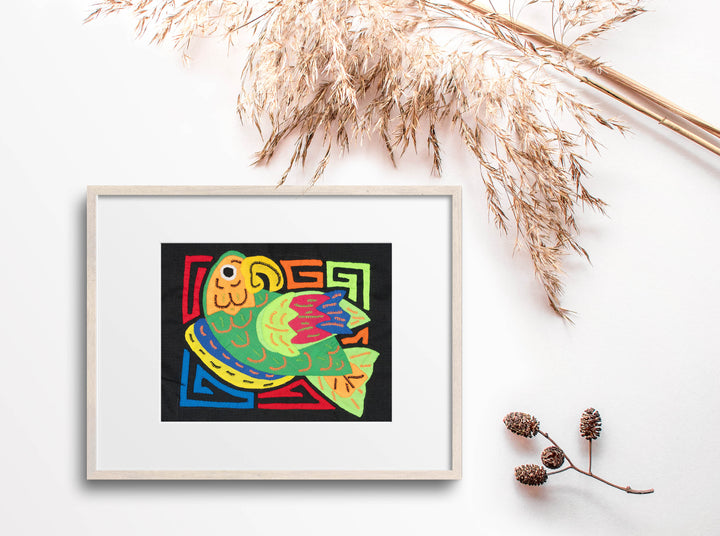 Multicolor Orange And Green Bird Molita