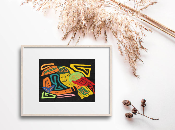 Multicolor Yellow Red And Brown Bird Molita