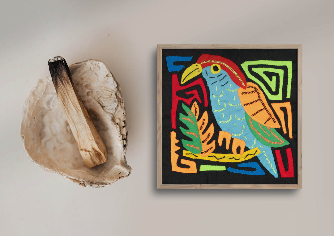 Multicolor Orange Red And Blue Bird Molita