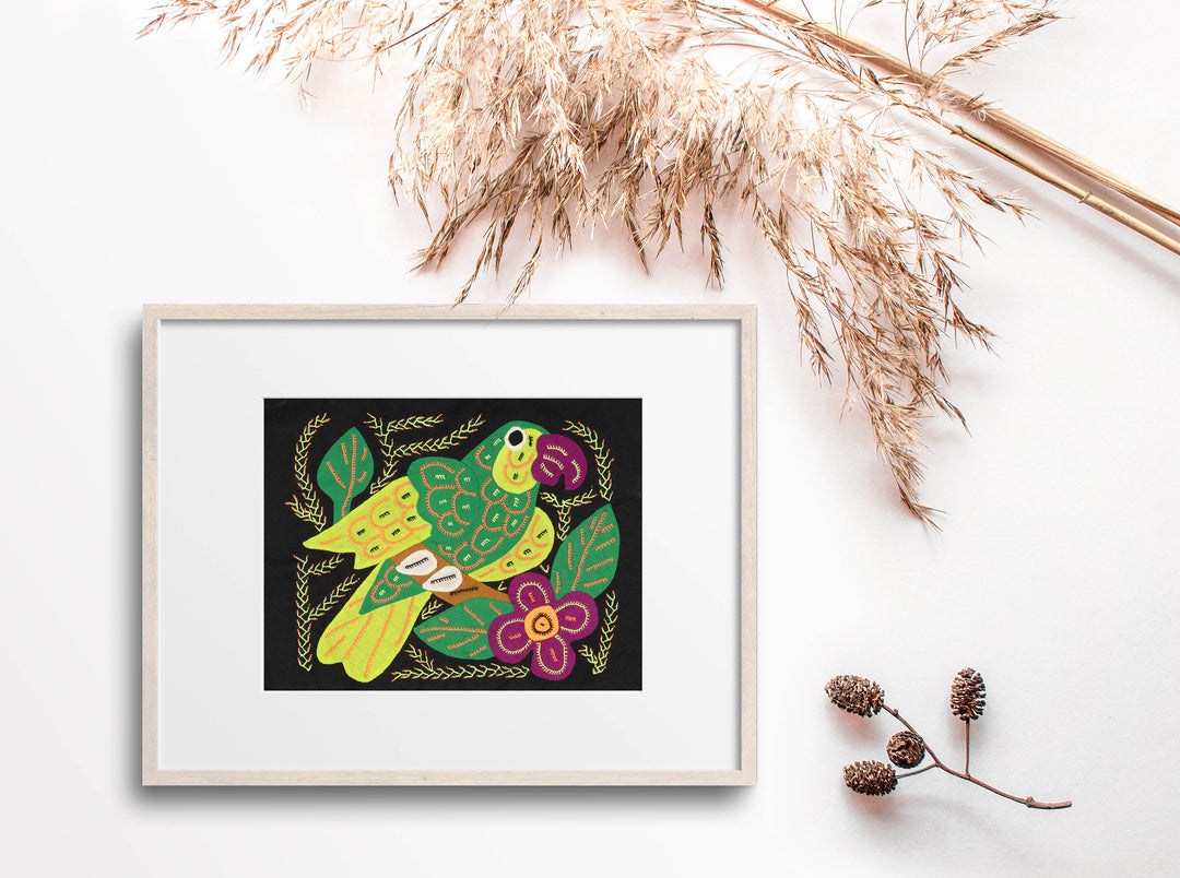 Multi-Color Parrot Bird Green And Purple Molita