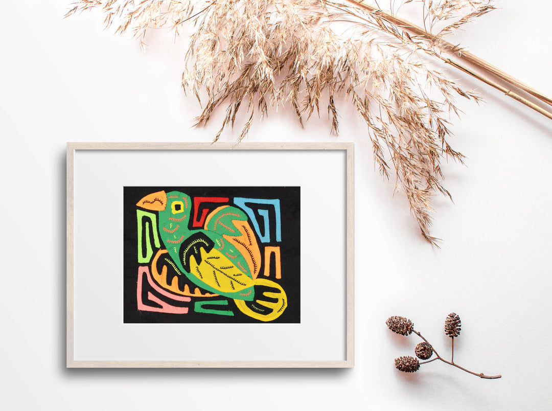 Multicolor Green Orange And Yellow Bird Molita