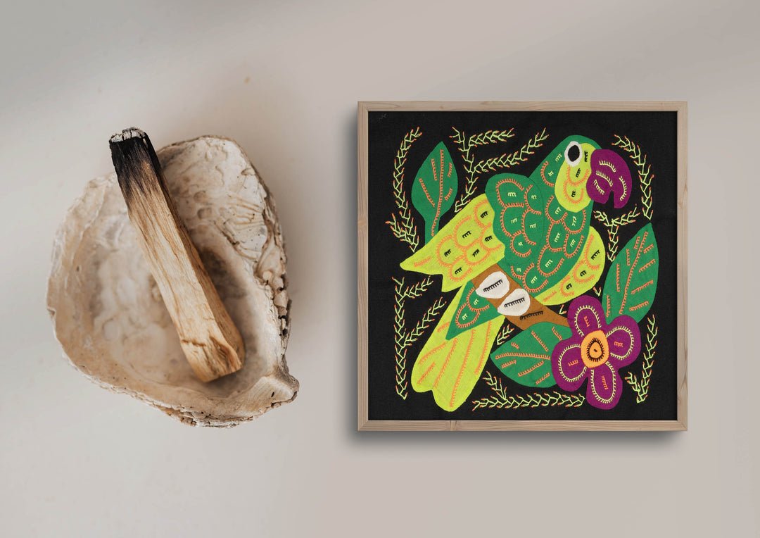 Multi-Color Parrot Bird Green And Purple Molita