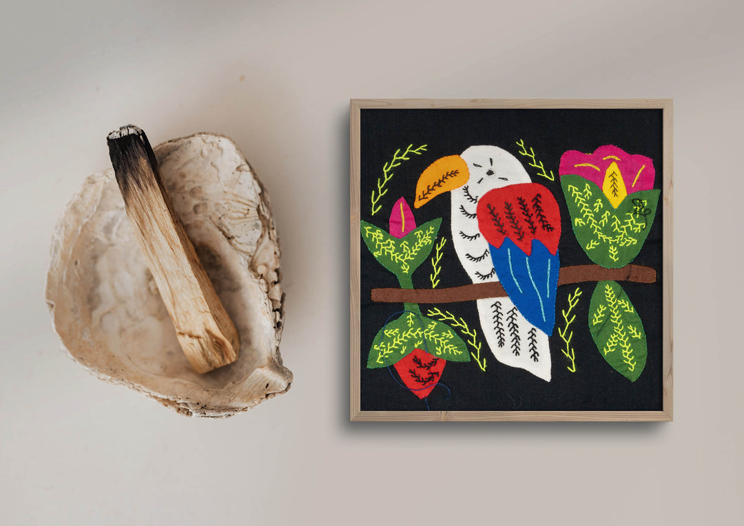 Multicolor White Red And Blue Bird Molita