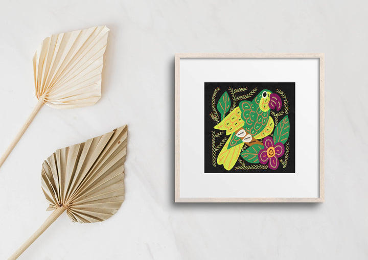 Multi-Color Parrot Bird Green And Purple Molita