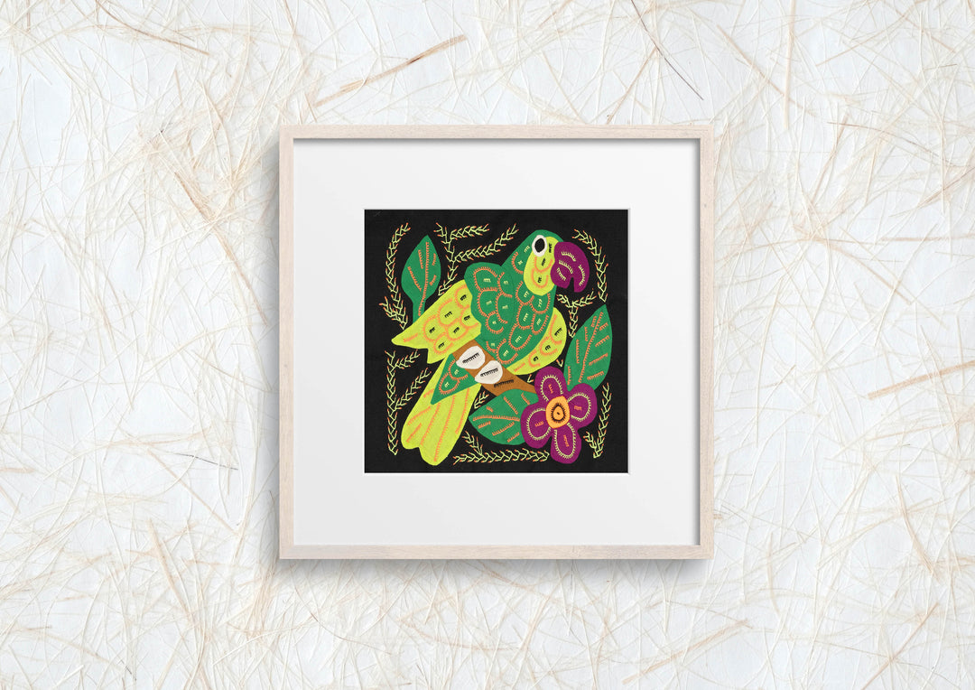 Multi-Color Parrot Bird Green And Purple Molita