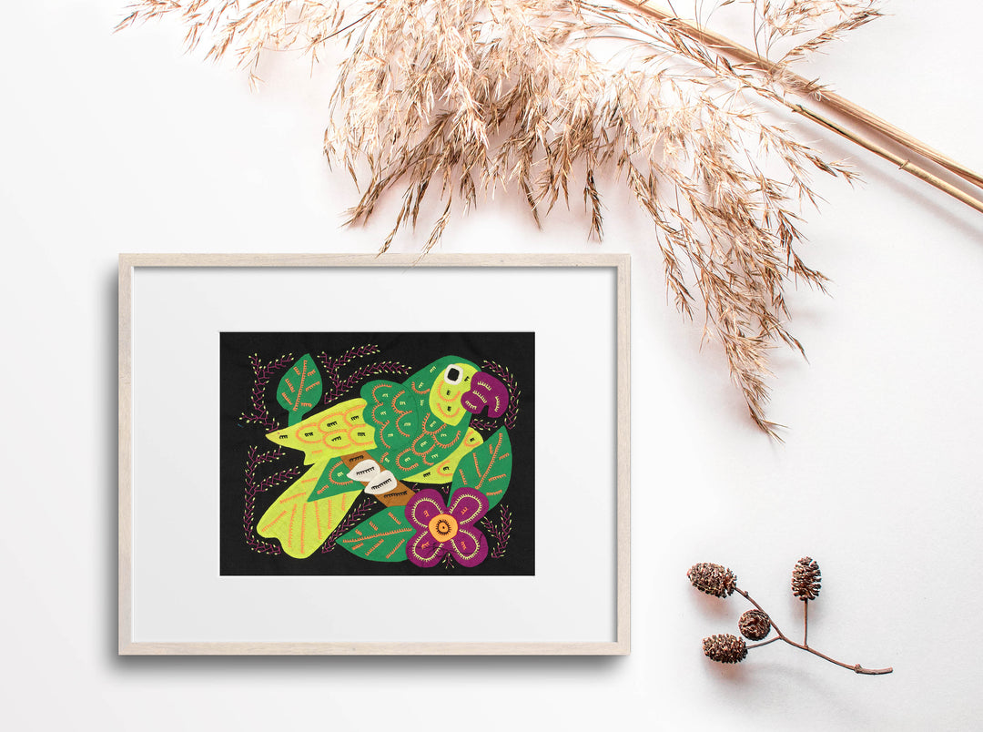 Multi-Color Parrot Bird Green And Purple Molita