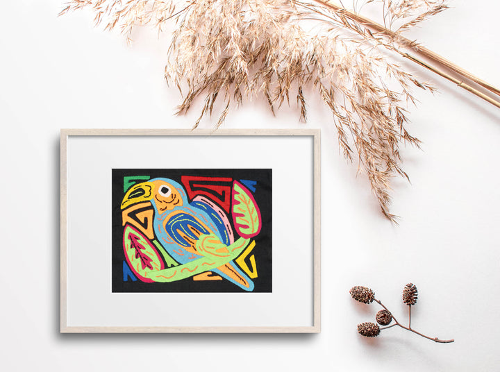 Multicolor Orange Red And Blue Bird Molita