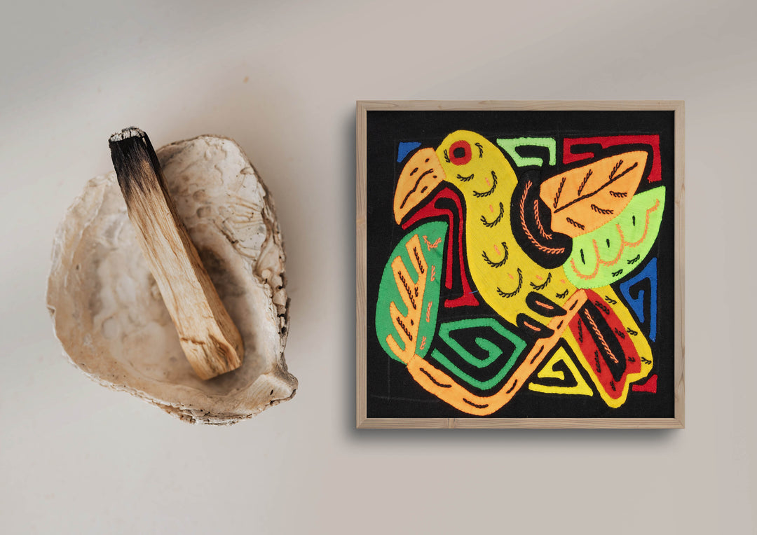 Multicolor Black Orange And Yellow Bird Molita