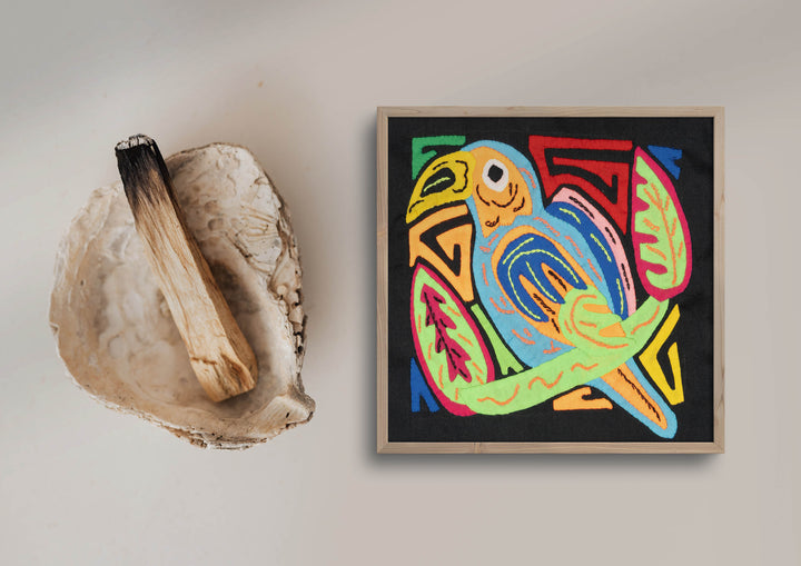 Multicolor Orange Red And Blue Bird Molita