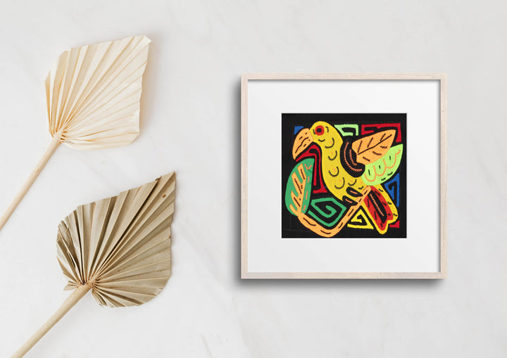 Multicolor Black Orange And Yellow Bird Molita