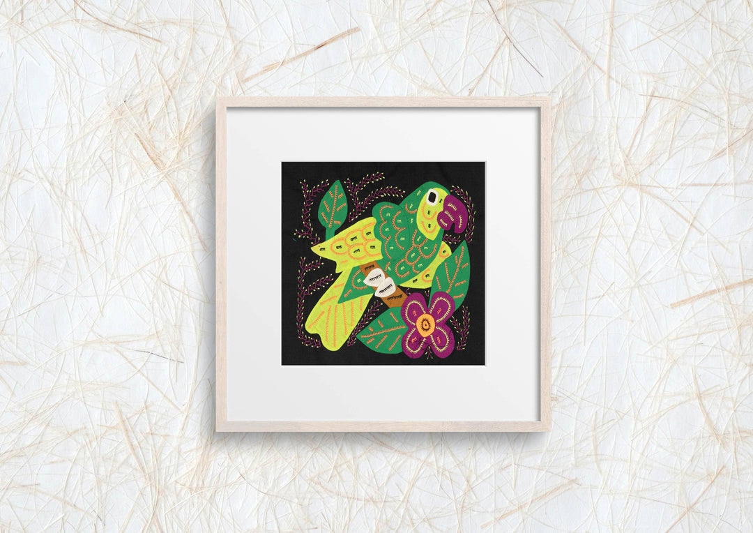 Multi-Color Parrot Bird Green And Purple Molita