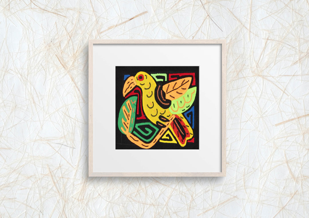 Multicolor Black Orange And Yellow Bird Molita