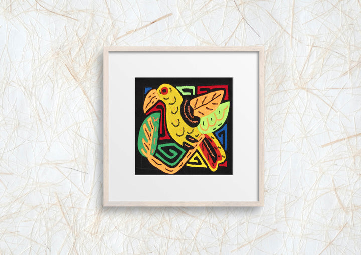 Multicolor Black Orange And Yellow Bird Molita