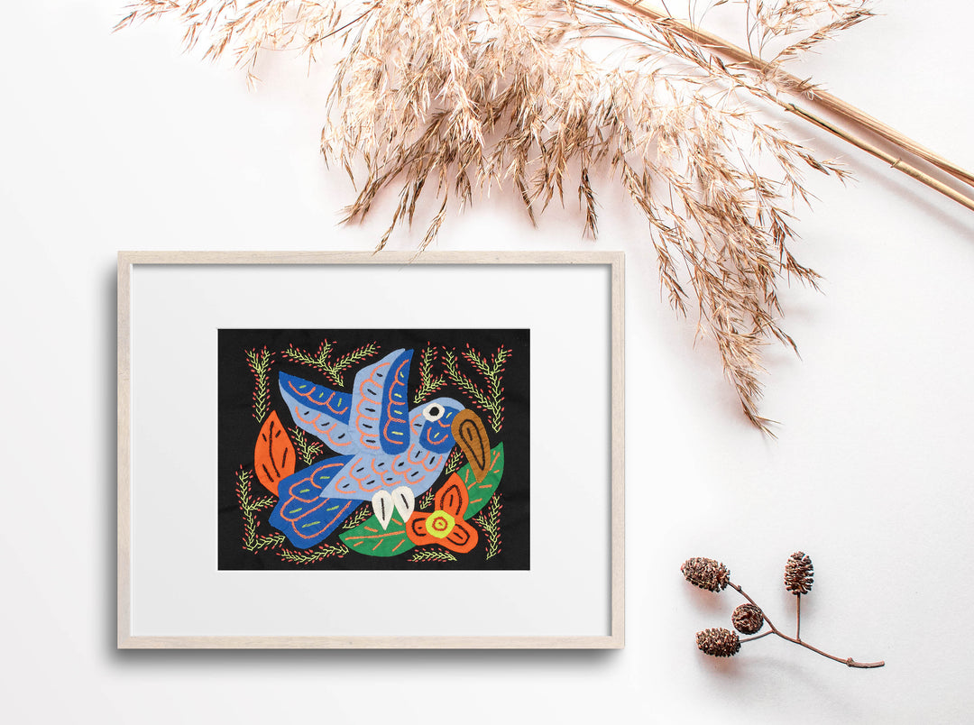 Multicolor Parrot Bird Orange And Blue Molita