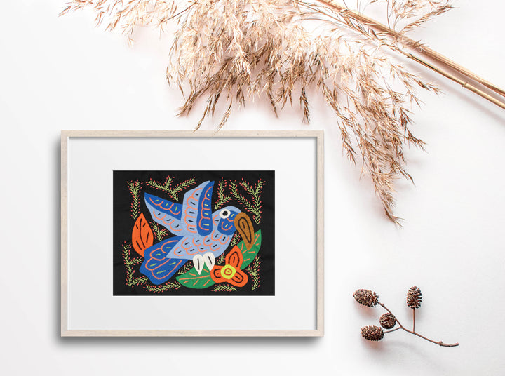 Multicolor Parrot Bird Orange And Blue Molita