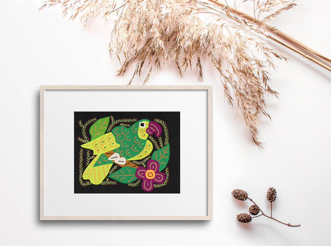 Multi-Color Parrot Bird Green And Purple Molita