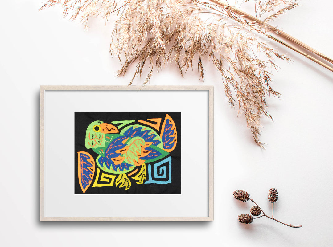 Multicolor Orange Green And Blue Bird Molita