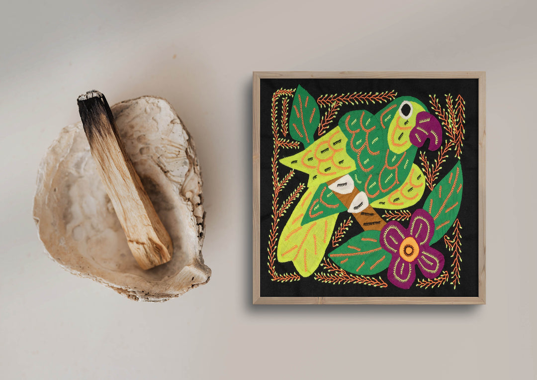 Multi-Color Parrot Bird Green And Purple Molita