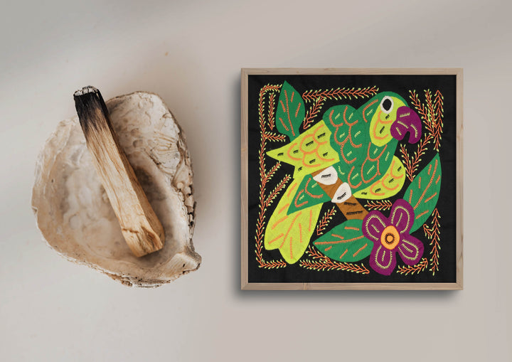 Multi-Color Parrot Bird Green And Purple Molita