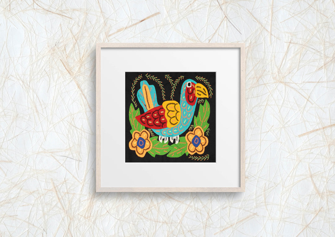 Multicolor Bird Orange And Blue Molita