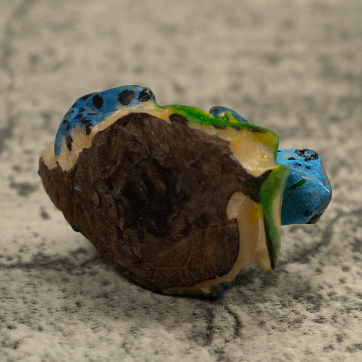 Black And Blue Frog Tagua Carving